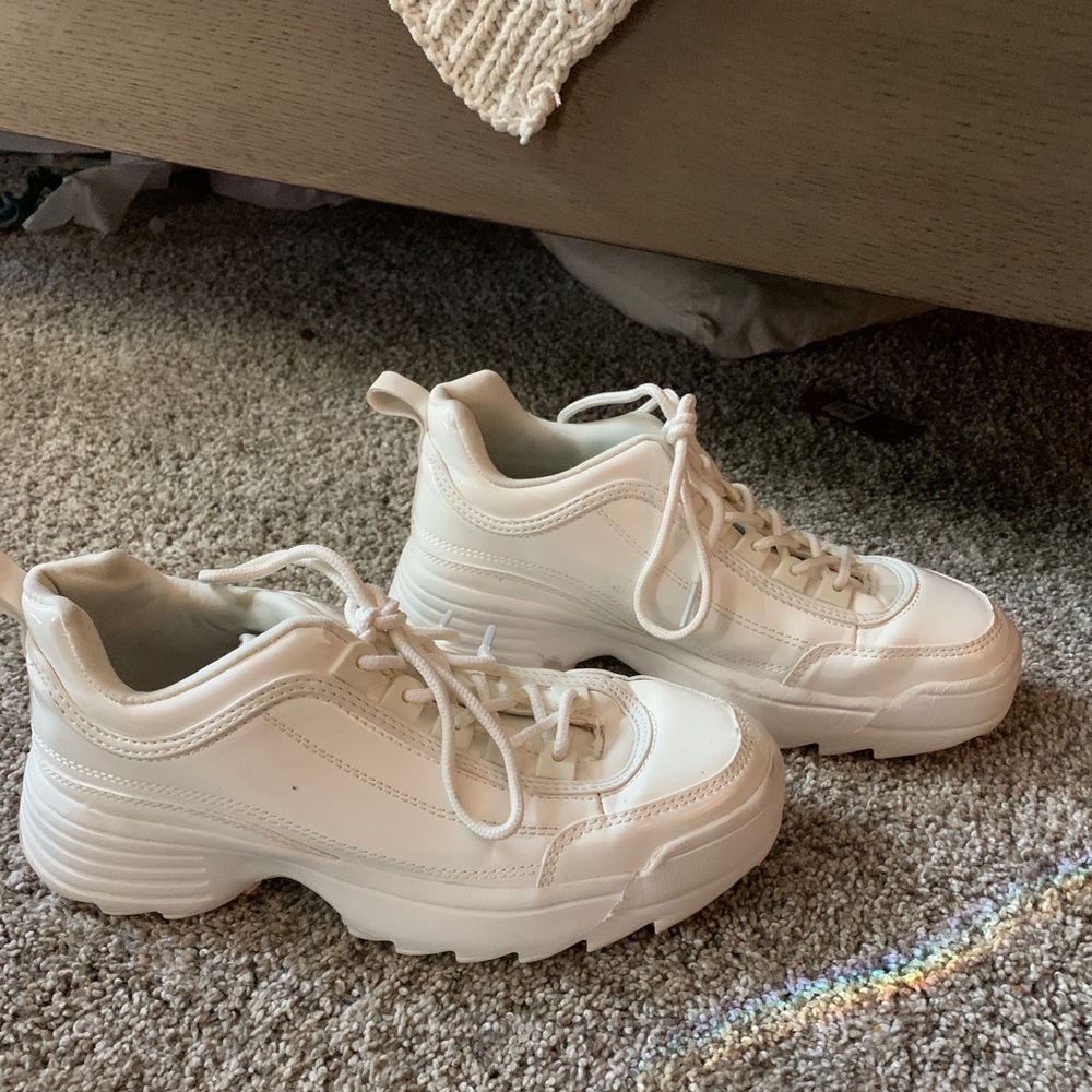 Chunky white sneakers